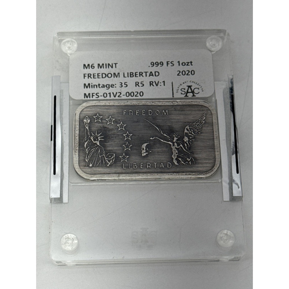 M6 Mint Freedom Libertad Liberty Silver Art Bar oz 999 Fine Limited Edition
